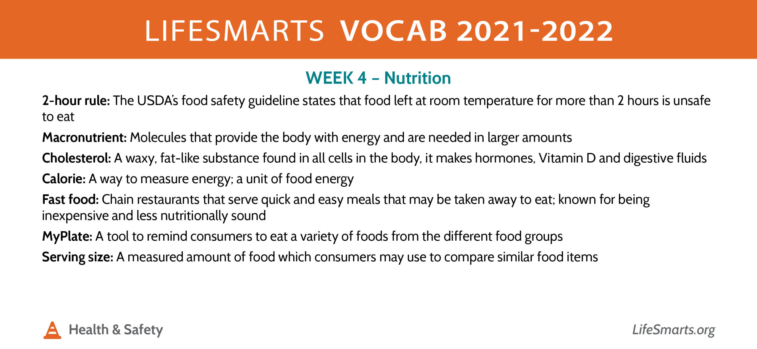 Content Vocabulary of the Week - LifeSmarts